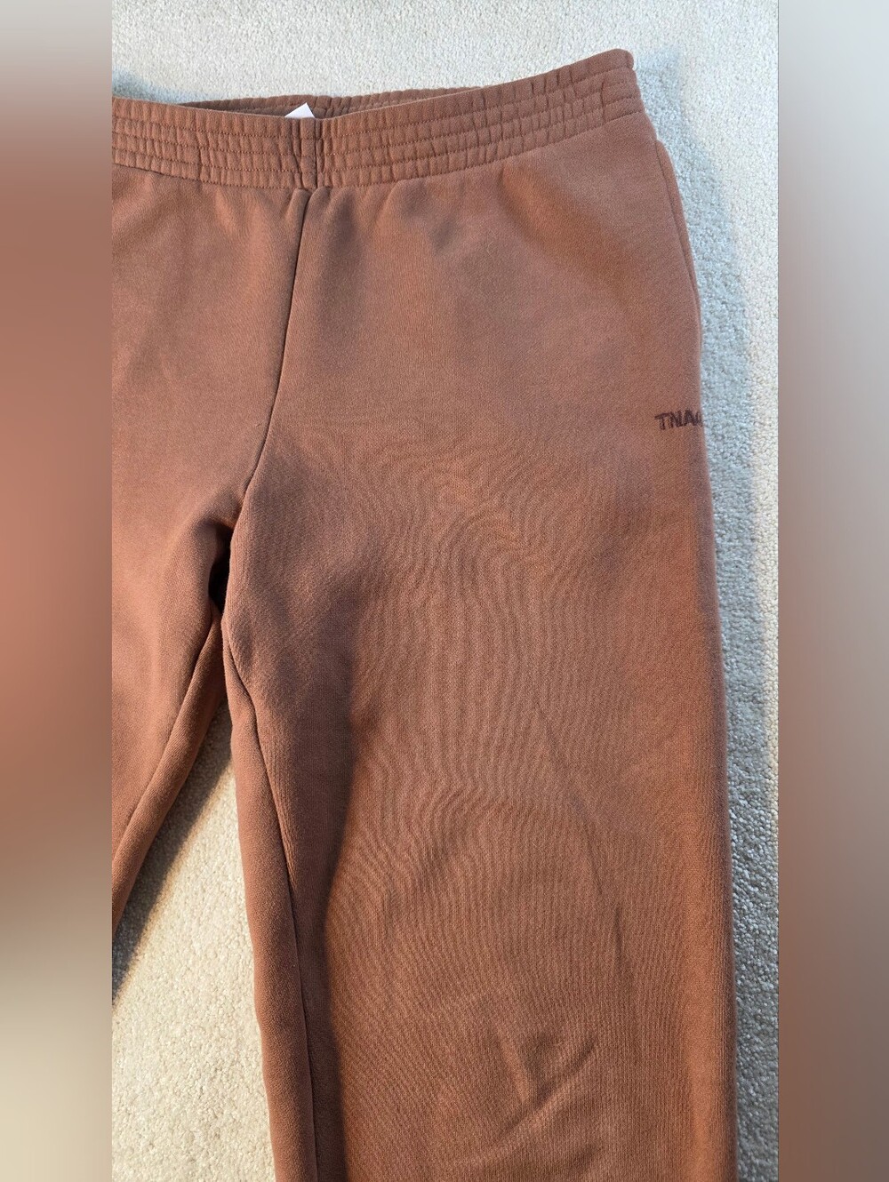 Aritzia TNA Teddy Bear Brown Perfect Fit‎ Sweatpants Cozy Fleece Womens L